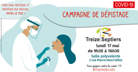 Image : Campagne de dépistage Covid-19 - Mai 2021 - Treize-Septiers